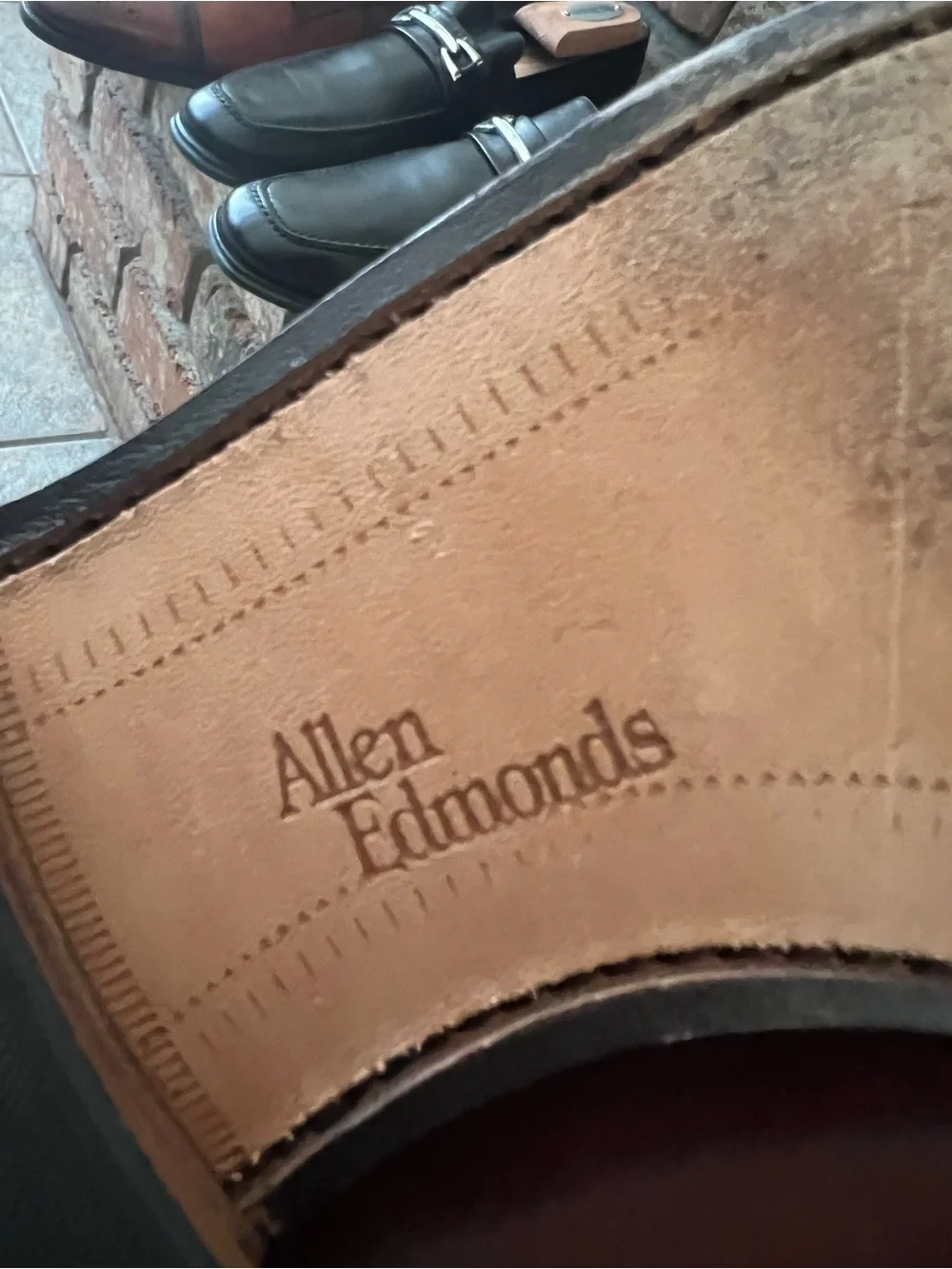 Allen Edmonds leather split